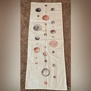 Urban Outfitters Watercolor Lunar Chart Tapestry (17” x 48”). Brand New